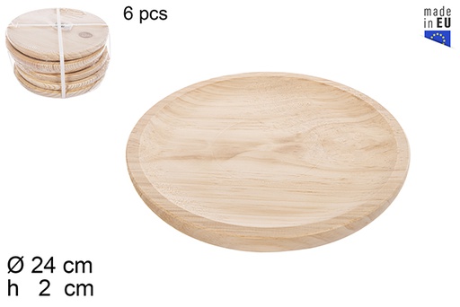 [114556] Assiette en bois pour poulpe 24 cm