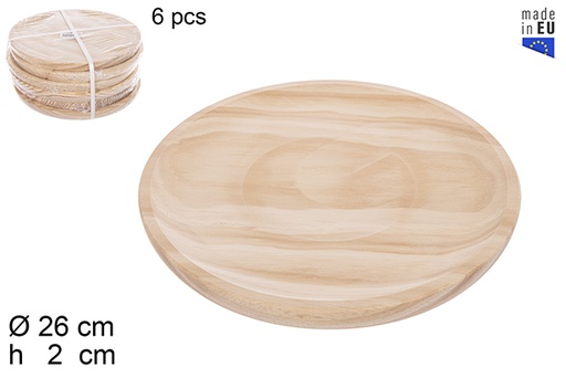 [114557] Assiette en bois pour poulpe 26 cm