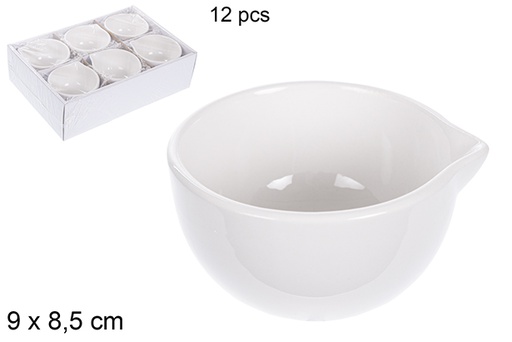 [110825] Cuenco cerámica blanca pico 9x8,5 cm