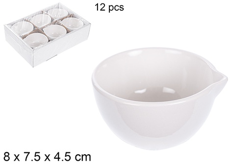 [110826] Cuenco cerámica blanca pico 8x7,5 cm