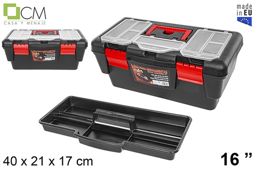 [111630] Caixa de ferramentas de plástico com bandeja 40 cm 16&quot;