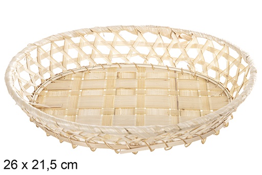 [112476] Natural oval bamboo basket 26x21,5 cm