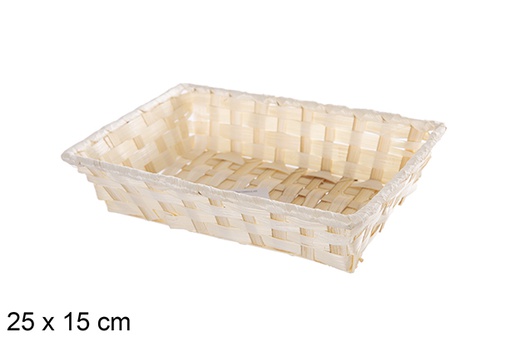 [112478] Natural rectangular bamboo basket 25x15 cm