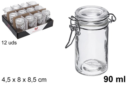 [113134] Airtight round glass jar white 90 ml