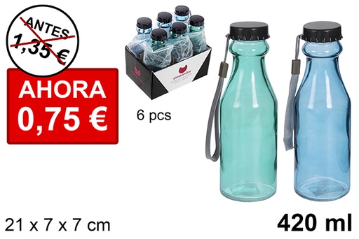 [113480] Colored glass bottle with plastic cap 420 ml