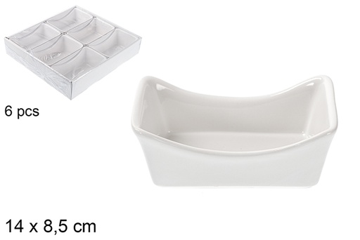 [113520] Rectangular ceramic bowl 14x8.5 cm