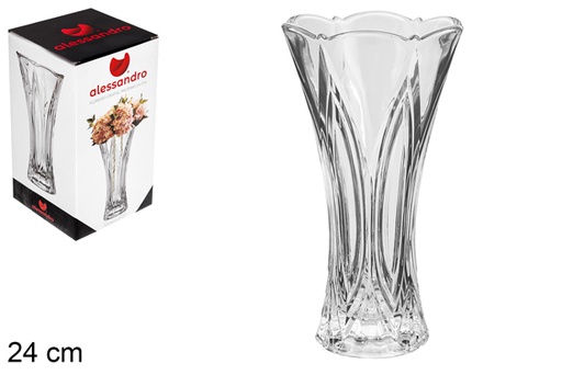 [113542] Glass flower vase Palermo 24 cm