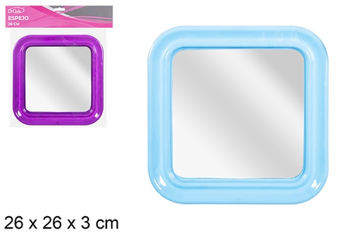 [113586] Espejo cuadrado colores surtidos 26 cm