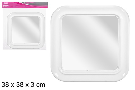 [113587] Miroir carré blanc 38 cm