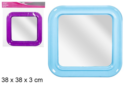 [113588] Espejo cuadrado colores surtidos 38 cm