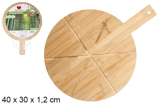 [114217] Tabla bambú con mango para pizza 30 cm