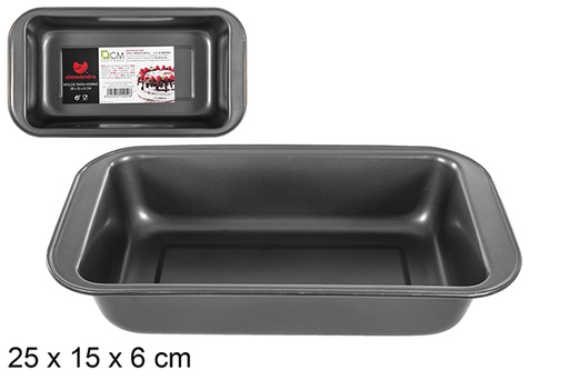 [114251] Rectangular metal baking pan 25x15 cm