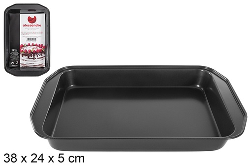 [114253] Rectangular metal baking pan 38x24 cm