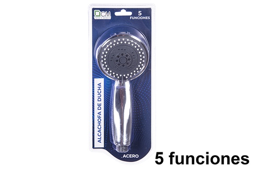 [114300] 5 function steel shower head