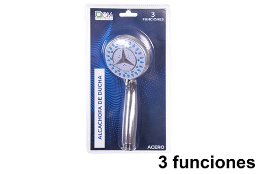 [114304] 3 function steel shower head