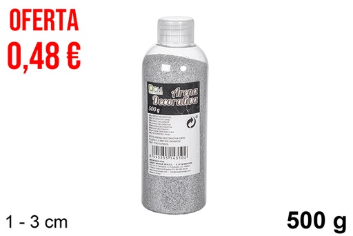[114310] Bottiglia di sabbia decorativa grigio chiaro 1-3 mm (500 gr.)