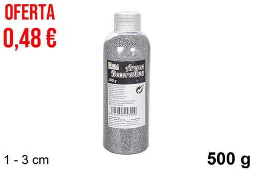 [114311] Bouteille de sable décoratif gris foncé 1-3 mm (500 gr.)