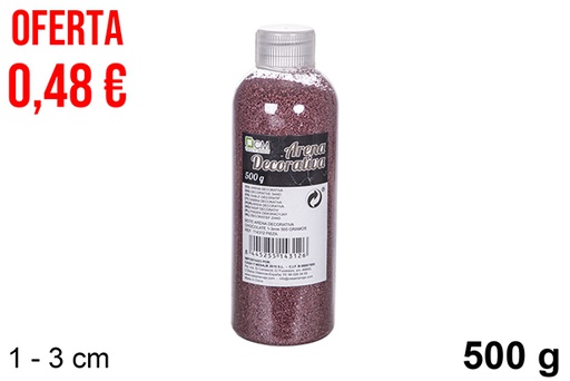 [114312] Bottiglia di sabbia decorativa colore cioccolato 1-3 mm (500 gr.)
