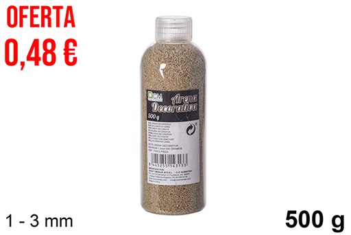 [114313] Bottiglia di sabbia decorativa marrone 1-3 mm (500 gr.)