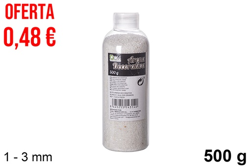 [114314] Bottiglia di sabbia decorativa bianca 1-3 mm (500 gr.)
