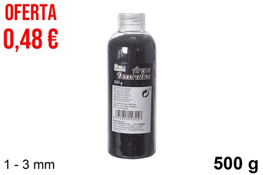 [114315] Bottiglia sabbia decorativa nera 1-3 mm (500 gr.)