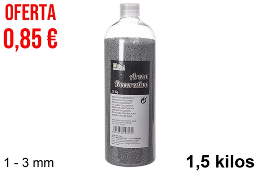 [114317] Pot de sable décoratif gris foncé 1-3 mm (1,5 kg)