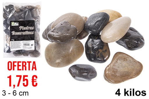 [114344] Decorative stone assorted color 3-6 cm (4 kg)