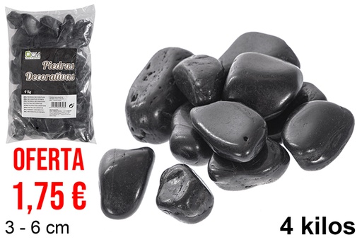[114348] Black decorative stone 3-6 cm (4 kg)