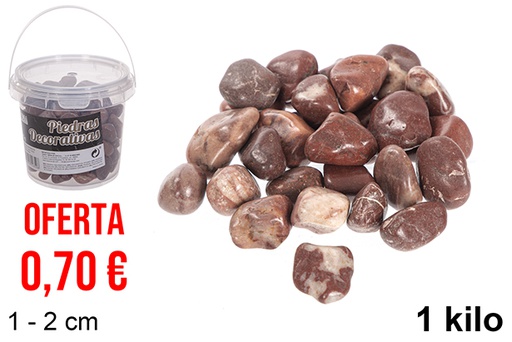 [114350] Frasco com pedras decorativas cor chocolate 1-2 cm (1 kg)