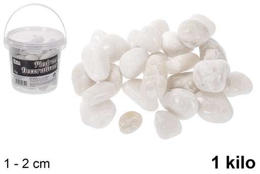 [114352] Jar with white decorative stones 1-2 cm (1 kg)