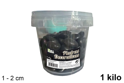 [114353] Barattolo pietra decorativa nera 1-2 cm (1 kg)