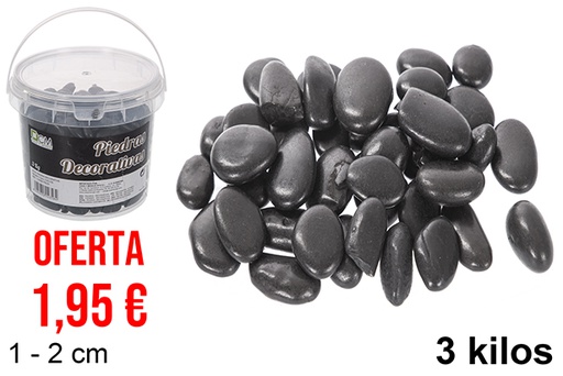 [114358] Jar with black decorative stones 1-2 cm (3 kg)