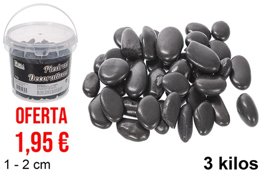 [114358] Pot avec pierres décoratives noires 1-2 cm (3 kg)