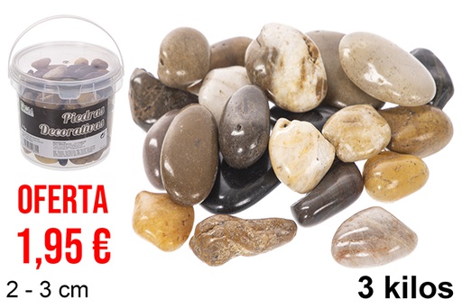 [114364] Barattolo con pietre decorative colori assortiti 2-3 cm (3 kg)