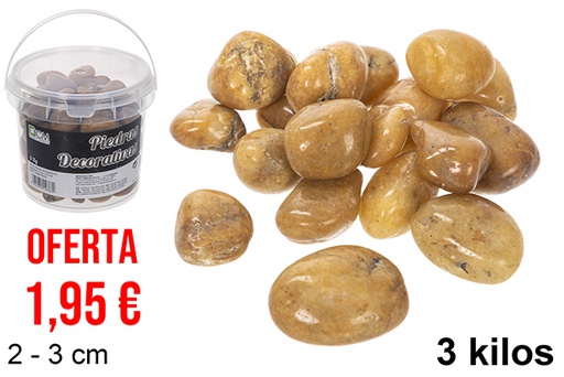 [114366] Barattolo con pietre decorative marrone 2-3 cm (3 kg)