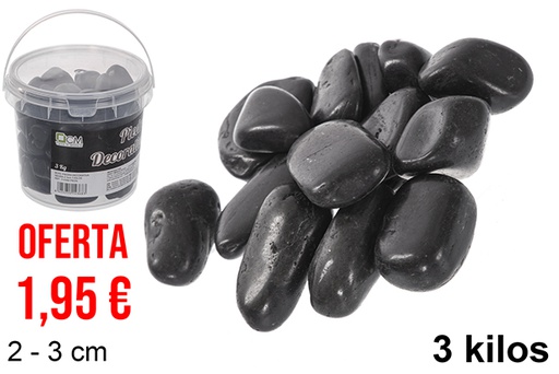 [114368] Jar with black decorative stones 2-3 cm (3 kg)