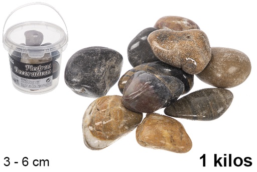 [114369] Bote con piedras decorativas color surtido 3-6 cm (1 kg)
