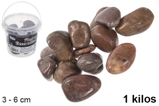 [114370] Bote piedra decorativa chocolate 3-6 cm (1 kg)