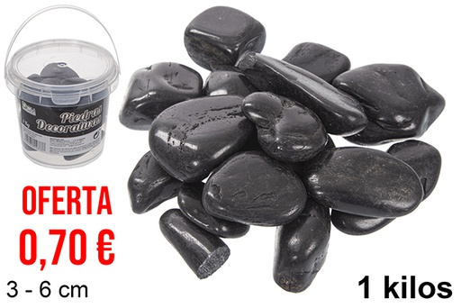 [114373] Barattolo con pietre decorative nere 3-6 cm (1 kg)