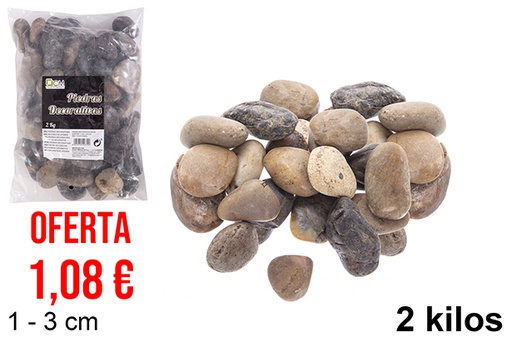 [114379] Pietra decorativa colori assortiti 1-3 cm (2 kg)