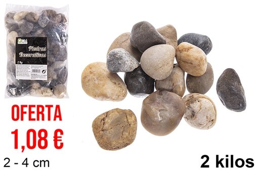 [114384] Decorative stone assorted color 2-4 cm (2 kg)