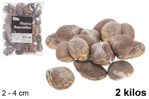 [114385] Chocolate colored decorative stones 2-4 cm (2 kg)