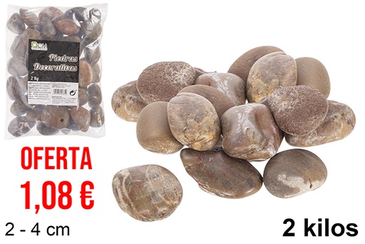 [114385] Piedra decorativa chocolate 2-4 cm (2 kg)