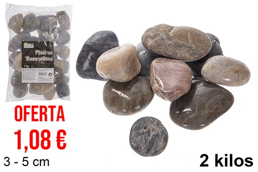 [114389] Decorative stone assorted color 3-5 cm (2 kg)