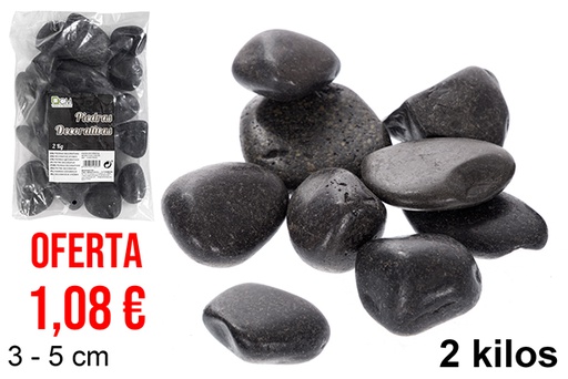 [114393] Pietra decorativa nera 3-5 cm (2 kg)