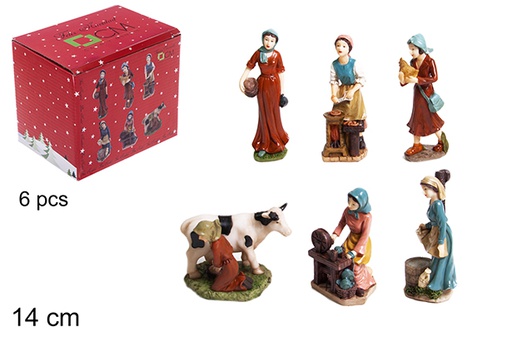 [114416] Assorted resin shepherdesses 14 cm