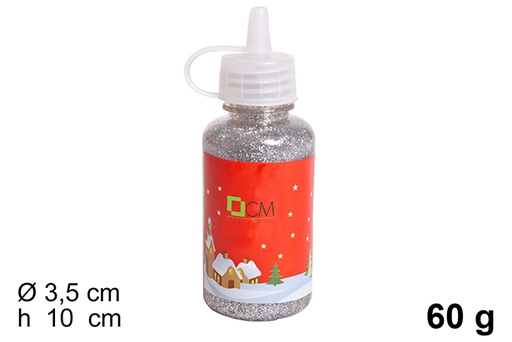 [114419] Silver glitter gel glue 60 grams