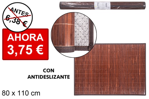 [114458] Esteira de bambu mogno laminado 11 mm borda PP 80x110 cm