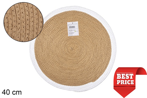 [114525] Salvamantel cuerda papel natural/blanco 40 cm