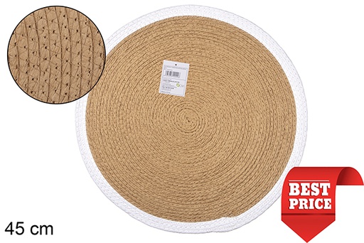 [114526] Salvamantel cuerda papel natural/blanco 45 cm